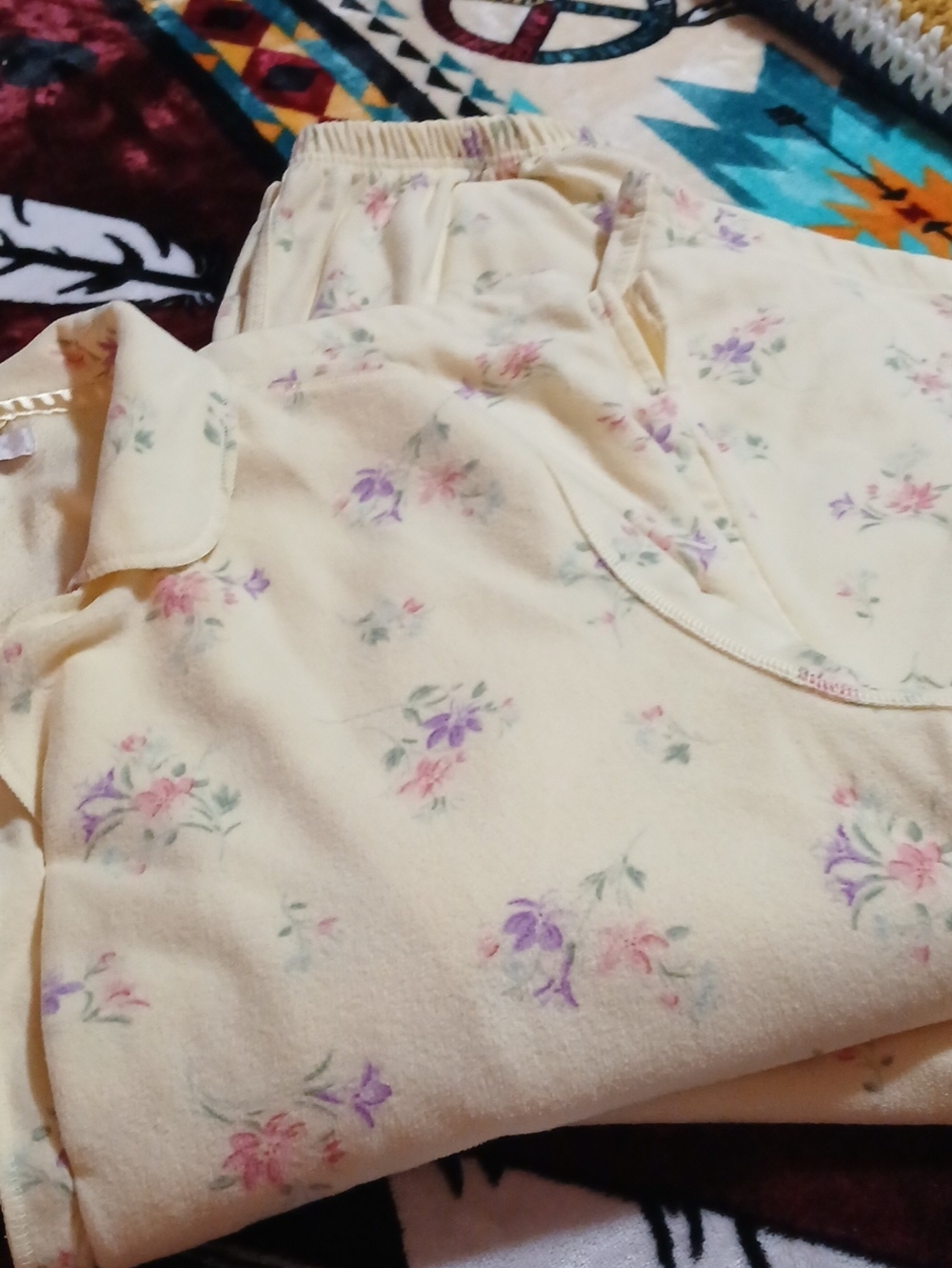 Kids Cream Floral Pajama Set